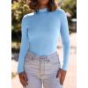 imagePRETTYGARDEN Womens Turtleneck Long Sleeve Shirts 2025 Fall Basic Tees Ribbed Fitted Tops Thermal Layering Knit Top ClothesLight Blue