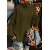 imagePRETTYGARDEN Womens Turtleneck Long Sleeve Sweater 2025 Fall Trendy Loose Fit Knit Tops Oversized Pullover SweatersArmy Green