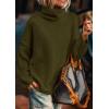 imagePRETTYGARDEN Womens Turtleneck Long Sleeve Sweater 2025 Fall Trendy Loose Fit Knit Tops Oversized Pullover SweatersArmy Green
