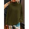 imagePRETTYGARDEN Womens Turtleneck Long Sleeve Sweater 2025 Fall Trendy Loose Fit Knit Tops Oversized Pullover SweatersArmy Green