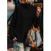 imagePRETTYGARDEN Womens Turtleneck Long Sleeve Sweater 2025 Fall Trendy Loose Fit Knit Tops Oversized Pullover SweatersBlack