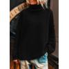 imagePRETTYGARDEN Womens Turtleneck Long Sleeve Sweater 2025 Fall Trendy Loose Fit Knit Tops Oversized Pullover SweatersBlack