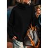 imagePRETTYGARDEN Womens Turtleneck Long Sleeve Sweater 2025 Fall Trendy Loose Fit Knit Tops Oversized Pullover SweatersBlack
