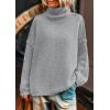 imagePRETTYGARDEN Womens Turtleneck Long Sleeve Sweater 2025 Fall Trendy Loose Fit Knit Tops Oversized Pullover SweatersLight Grey