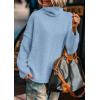 imagePRETTYGARDEN Womens Turtleneck Long Sleeve Sweater 2025 Fall Trendy Loose Fit Knit Tops Oversized Pullover SweatersSky Blue