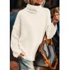 imagePRETTYGARDEN Womens Turtleneck Long Sleeve Sweater 2025 Fall Trendy Loose Fit Knit Tops Oversized Pullover SweatersWhite