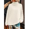 imagePRETTYGARDEN Womens Turtleneck Long Sleeve Sweater 2025 Fall Trendy Loose Fit Knit Tops Oversized Pullover SweatersWhite
