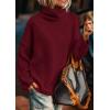 imagePRETTYGARDEN Womens Turtleneck Long Sleeve Sweater 2025 Fall Trendy Loose Fit Knit Tops Oversized Pullover SweatersWine Red