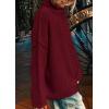 imagePRETTYGARDEN Womens Turtleneck Long Sleeve Sweater 2025 Fall Trendy Loose Fit Knit Tops Oversized Pullover SweatersWine Red
