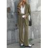 imagePRETTYGARDEN Womens Two Piece Outfits Dressy Blazer Jacket Wide Leg Pants 2025 Fall Business Casual Office Work Suit SetsArmy Green