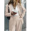 imagePRETTYGARDEN Womens Two Piece Outfits Dressy Blazer Jacket Wide Leg Pants 2025 Fall Business Casual Office Work Suit SetsBeige