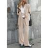 imagePRETTYGARDEN Womens Two Piece Outfits Dressy Blazer Jacket Wide Leg Pants 2025 Fall Business Casual Office Work Suit SetsBeige