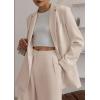 imagePRETTYGARDEN Womens Two Piece Outfits Dressy Blazer Jacket Wide Leg Pants 2025 Fall Business Casual Office Work Suit SetsBeige