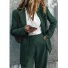 imagePRETTYGARDEN Womens Two Piece Outfits Dressy Blazer Jacket Wide Leg Pants 2025 Fall Business Casual Office Work Suit SetsDark Green