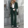 imagePRETTYGARDEN Womens Two Piece Outfits Dressy Blazer Jacket Wide Leg Pants 2025 Fall Business Casual Office Work Suit SetsDark Green