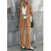 imagePRETTYGARDEN Womens Two Piece Outfits Dressy Blazer Jacket Wide Leg Pants 2025 Fall Business Casual Office Work Suit SetsKhaki