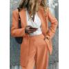 imagePRETTYGARDEN Womens Two Piece Outfits Dressy Blazer Jacket Wide Leg Pants 2025 Fall Business Casual Office Work Suit SetsOrange