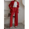 imagePRETTYGARDEN Womens Two Piece Outfits Dressy Blazer Jacket Wide Leg Pants 2025 Fall Business Casual Office Work Suit SetsRed