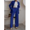 imagePRETTYGARDEN Womens Two Piece Outfits Dressy Blazer Jacket Wide Leg Pants 2025 Fall Business Casual Office Work Suit SetsRoyal Blue