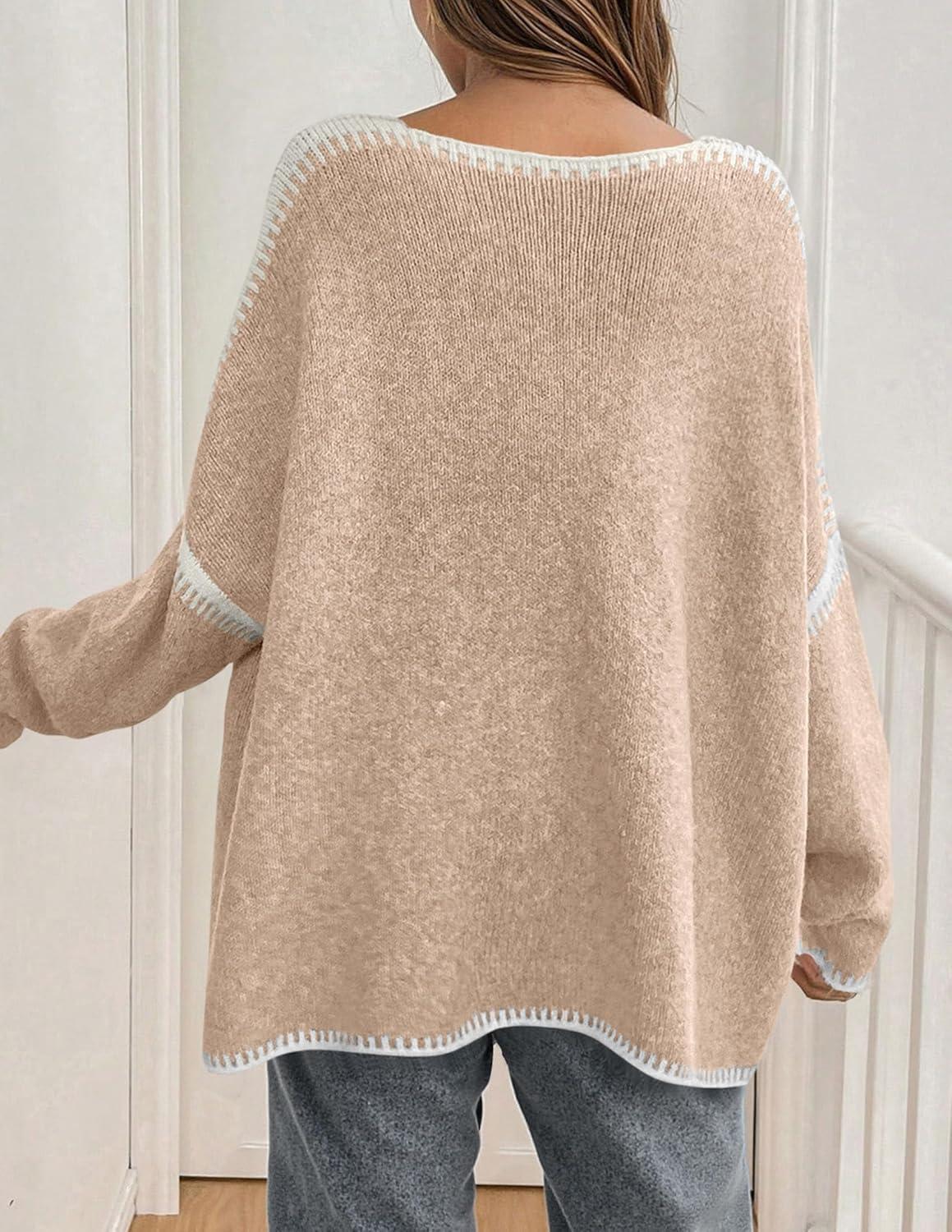 imagePRETTYGARDEN Womens Oversized Cardigan Sweaters 2025 Fall Long Lantern Sleeve Knit Open Front Lightweight SweaterStyle2apricot