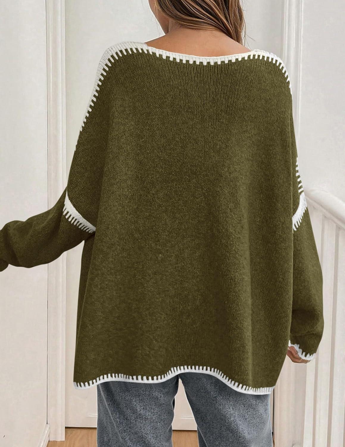 imagePRETTYGARDEN Womens Oversized Cardigan Sweaters 2025 Fall Long Lantern Sleeve Knit Open Front Lightweight SweaterStyle2army Green
