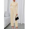 imagePRETTYGARDEN Long Sleeve Jumpsuit for Women 2025 Fall Date Night Rompers Dressy Casual One Piece Mock Neck Jumpsuits PocketsBeige