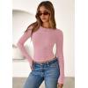 imagePRETTYGARDEN Women 2025 Fall Clothes Long Sleeve Shirts Ribbed Knit Fitted Basic Tee Going Out Tops Underscrub Casual OutfitsPink