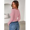 imagePRETTYGARDEN Women 2025 Fall Clothes Long Sleeve Shirts Ribbed Knit Fitted Basic Tee Going Out Tops Underscrub Casual OutfitsPink