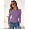imagePRETTYGARDEN Women 2025 Fall Clothes Long Sleeve Shirts Ribbed Knit Fitted Basic Tee Going Out Tops Underscrub Casual OutfitsPurple