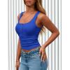 imagePRETTYGARDEN Womens 2025 Summer Tank Tops Ribbed Knit Slim Fit Sleeveless Henley Shirts Casual Basic Button Up BlouseRoyal Blue