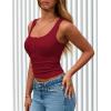 imagePRETTYGARDEN Womens 2025 Summer Tank Tops Ribbed Knit Slim Fit Sleeveless Henley Shirts Casual Basic Button Up BlouseWine Red