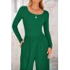 imagePRETTYGARDEN Womens Jumpsuits Dressy Casual Fall Fashion 2025 Trendy Long Sleeve Wide Leg Rompers Spring Work Office OutfitsGreen