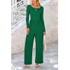 imagePRETTYGARDEN Womens Jumpsuits Dressy Casual Fall Fashion 2025 Trendy Long Sleeve Wide Leg Rompers Spring Work Office OutfitsGreen