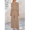 imagePRETTYGARDEN Womens Jumpsuits Dressy Casual Fall Fashion 2025 Trendy Long Sleeve Wide Leg Rompers Spring Work Office OutfitsKhaki