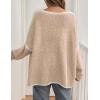 imagePRETTYGARDEN Womens Oversized Cardigan Sweaters 2025 Fall Long Lantern Sleeve Knit Open Front Lightweight SweaterStyle2apricot