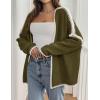 imagePRETTYGARDEN Womens Oversized Cardigan Sweaters 2025 Fall Long Lantern Sleeve Knit Open Front Lightweight SweaterStyle2army Green