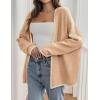 imagePRETTYGARDEN Womens Oversized Cardigan Sweaters 2025 Fall Long Lantern Sleeve Knit Open Front Lightweight SweaterStyle2camel