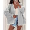 imagePRETTYGARDEN Womens Oversized Cardigan Sweaters 2025 Fall Long Lantern Sleeve Knit Open Front Lightweight SweaterStyle2grey