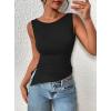 imagePRETTYGARDEN Womens Ruched Tank Tops 2025 Summer Sleeveless Slim Fit T Shirts Blouses Going Out Y2K Fashion ClothesBlack