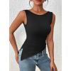 imagePRETTYGARDEN Womens Ruched Tank Tops 2025 Summer Sleeveless Slim Fit T Shirts Blouses Going Out Y2K Fashion ClothesBlack