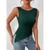 imagePRETTYGARDEN Womens Ruched Tank Tops 2025 Summer Sleeveless Slim Fit T Shirts Blouses Going Out Y2K Fashion ClothesDark Green