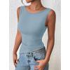 imagePRETTYGARDEN Womens Ruched Tank Tops 2025 Summer Sleeveless Slim Fit T Shirts Blouses Going Out Y2K Fashion ClothesLight Grey Blue