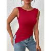 imagePRETTYGARDEN Womens Ruched Tank Tops 2025 Summer Sleeveless Slim Fit T Shirts Blouses Going Out Y2K Fashion ClothesRed