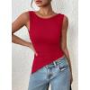imagePRETTYGARDEN Womens Ruched Tank Tops 2025 Summer Sleeveless Slim Fit T Shirts Blouses Going Out Y2K Fashion ClothesRed