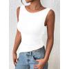 imagePRETTYGARDEN Womens Ruched Tank Tops 2025 Summer Sleeveless Slim Fit T Shirts Blouses Going Out Y2K Fashion ClothesWhite