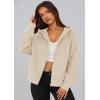 imagePRETTYGARDEN Womens Zip Up Y2K Hoodies 2025 Fall Fashion Long Sleeve Hooded Fleece Sweatshirts Casual Jacket Winter ClothesBeige