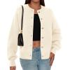 imagePRETTYGARDEN Cardigan Sweaters for Women 2025 Fall Fashion Chunky Long Sleeve Button Down Trendy Winter Sweater JacketBeige
