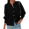 imagePRETTYGARDEN Cardigan Sweaters for Women 2025 Fall Fashion Chunky Long Sleeve Button Down Trendy Winter Sweater JacketBlack