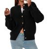 imagePRETTYGARDEN Cardigan Sweaters for Women 2025 Fall Fashion Chunky Long Sleeve Button Down Trendy Winter Sweater JacketBlack