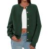 imagePRETTYGARDEN Cardigan Sweaters for Women 2025 Fall Fashion Chunky Long Sleeve Button Down Trendy Winter Sweater JacketDark Green